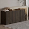 HABITAT ET JARDIN - Buffet en bois "Beliz" - 170 x 35 x 80 cm - Travertin / Noyer - vignette