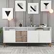 HABITAT ET JARDIN - Console en bois "Milan" - 180 x 35 x 78 cm - Blanc - vignette