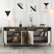 HABITAT ET JARDIN - Console en bois "Milan" 180 x 35 x 78 cm - Noyer - vignette