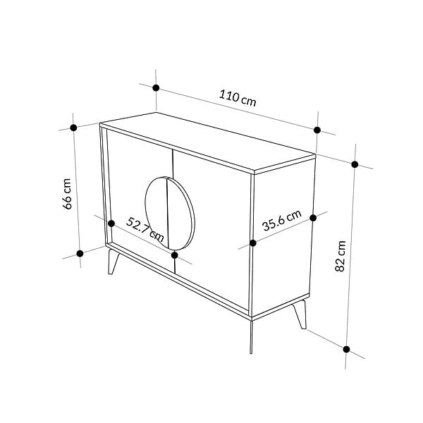 HABITAT ET JARDIN - Buffet en bois "Gora" - 110 x 36 x 82 cm - Marron - large