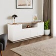 HABITAT ET JARDIN - Buffet en bois "Arista" - 180 x 44 x 75 cm - Blanc - vignette