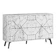 HABITAT ET JARDIN - Buffet en bois "Dune" - 123 x 35 x 62 cm - Blanc marbré - vignette