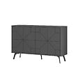HABITAT ET JARDIN - Buffet en bois "Dune" - 123 x 35 x 62 cm - Gris anthracite - vignette