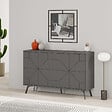 HABITAT ET JARDIN - Buffet en bois "Dune" - 123 x 35 x 62 cm - Gris anthracite - vignette