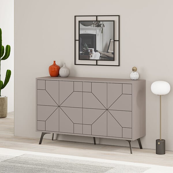 HABITAT ET JARDIN - Buffet en bois "Dune" - 123 x 35 x 62 cm - Moka clair - large