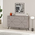 HABITAT ET JARDIN - Buffet en bois "Dune" - 123 x 35 x 62 cm - Moka clair - vignette