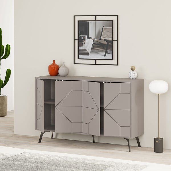 HABITAT ET JARDIN - Buffet en bois "Dune" - 123 x 35 x 62 cm - Moka clair - large