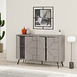 HABITAT ET JARDIN - Buffet en bois "Dune" - 123 x 35 x 62 cm - Moka clair - vignette