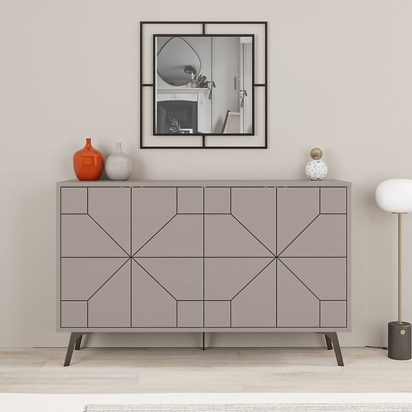 HABITAT ET JARDIN - Buffet en bois "Dune" - 123 x 35 x 62 cm - Moka clair - large