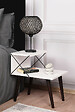 HABITAT ET JARDIN - Table de chevet en bois "Cross" 50 x 40 x 55 cm - Blanc - vignette
