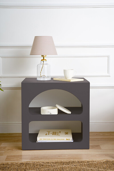 HABITAT ET JARDIN - Table de chevet en bois "Lorin" - 50 x 40 x 50 cm - Gris anthracite - large