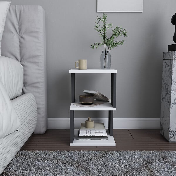HABITAT ET JARDIN - Table de chevet en bois "Carter" - 30 x 30 x 49 cm - Blanc - large