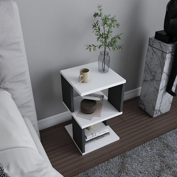 HABITAT ET JARDIN - Table de chevet en bois "Carter" - 30 x 30 x 49 cm - Blanc - large