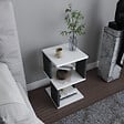 HABITAT ET JARDIN - Table de chevet en bois "Carter" - 30 x 30 x 49 cm - Blanc - vignette