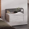 HABITAT ET JARDIN - Table de chevet avec ampoule en bois "Dotta" - 52 x 30 x 28 cm - Gris - vignette