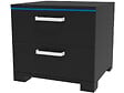 HABITAT ET JARDIN - Chevet LED "Karina" - 41 x 38 x 41.5 cm - Noir - vignette
