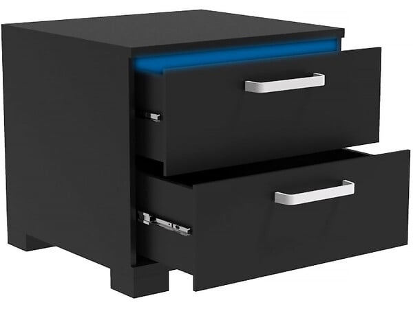 HABITAT ET JARDIN - Chevet LED "Karina" - 41 x 38 x 41.5 cm - Noir - large