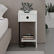 HABITAT ET JARDIN - Table de chevet droite en bois "Sirius" - 32 x 30 x 61 cm - Blanc - vignette