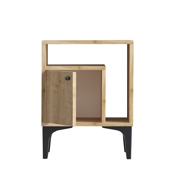HABITAT ET JARDIN - Table de chevet en bois "Nuno" - 40 x 35 x 55 cm - Beige - large