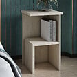 HABITAT ET JARDIN - Table de chevet en bois "Roisin" - 30 x 30 x 50 cm - Travertin - vignette