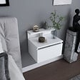 HABITAT ET JARDIN - Table de chevet murale en bois "Alice" - 40 x 32 x 35 cm - Blanc - vignette