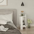 HABITAT ET JARDIN - Table de chevet en bois "Elos Right" - 25 x 27 x 60 cm - Blanc - vignette