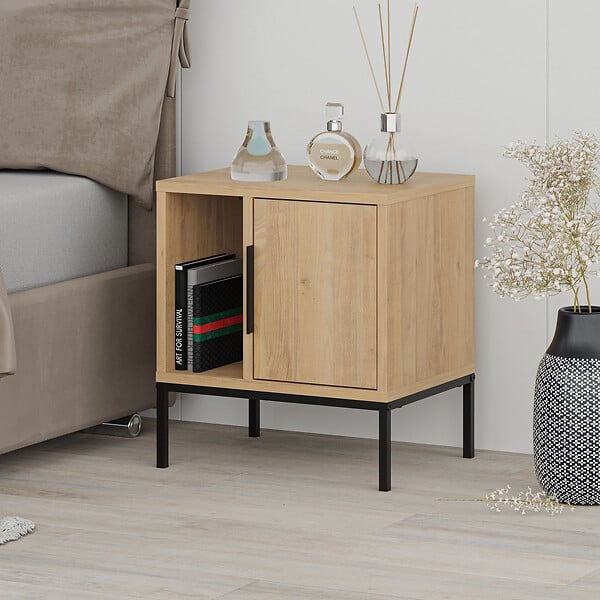 HABITAT ET JARDIN - Table de chevet en bois "Glynn" - 45 x 35 x 50 cm - Marron - large