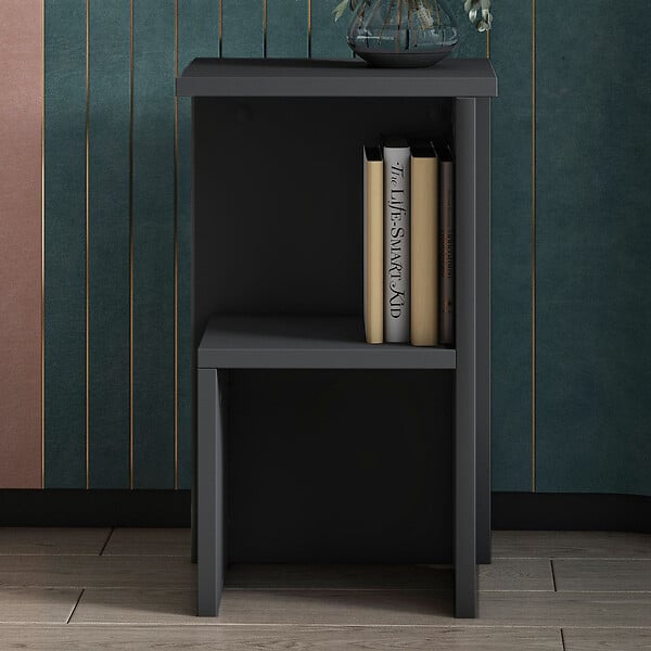 HABITAT ET JARDIN - Table de chevet en bois "Roisin" - 30 x 30 x 50 cm - Gris anthracite - large
