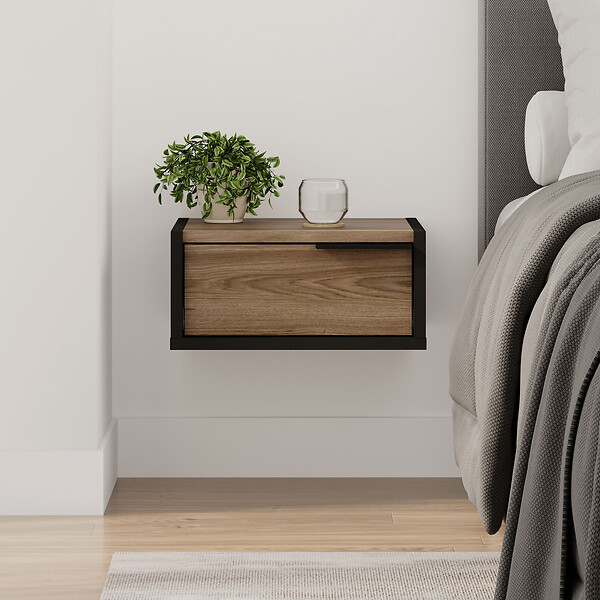 HABITAT ET JARDIN - Table de chevet en bois "Eco" - 40 x 30 x 19 cm - Marron - large