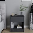 HABITAT ET JARDIN - Table de chevet en bois "Sheridan" - 45 x 40 x 53 cm - Gris anthracite - vignette