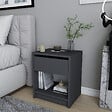 HABITAT ET JARDIN - Table de chevet en bois "Sheridan" - 45 x 40 x 53 cm - Gris anthracite - vignette