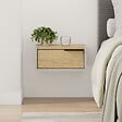 HABITAT ET JARDIN - Table de chevet murale en bois "Eco" - 40 x 30 x 19 cm - Vert - vignette
