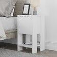 HABITAT ET JARDIN - Table de chevet en bois "Ema" 30 x 30 x 55 cm - Blanc - vignette