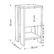 HABITAT ET JARDIN - Table de chevet en bois "Ema" 30 x 30 x 55 cm - Blanc - vignette