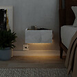 HABITAT ET JARDIN - Table de chevet avec éclairage LED en bois "Onda" - 38 x 31 x 18 cm - Blanc - vignette