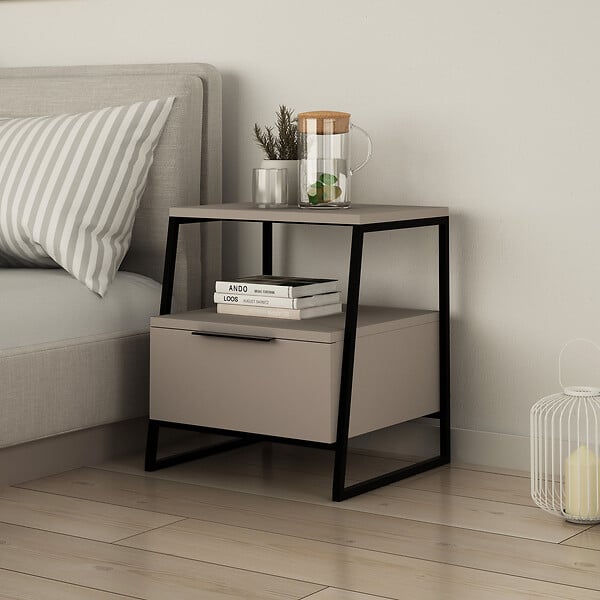 HABITAT ET JARDIN - Table de chevet en bois "Pal" 45 x 41 x 50 cm - Mocha léger - large