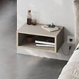 HABITAT ET JARDIN - Table de chevet avec éclairage LED en bois "Brik" - 45 x 30 x 18 cm - Grès - vignette