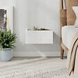 HABITAT ET JARDIN - Table de chevet en bois "Onda" - 38 x 31 x 18 cm - Blanc - vignette