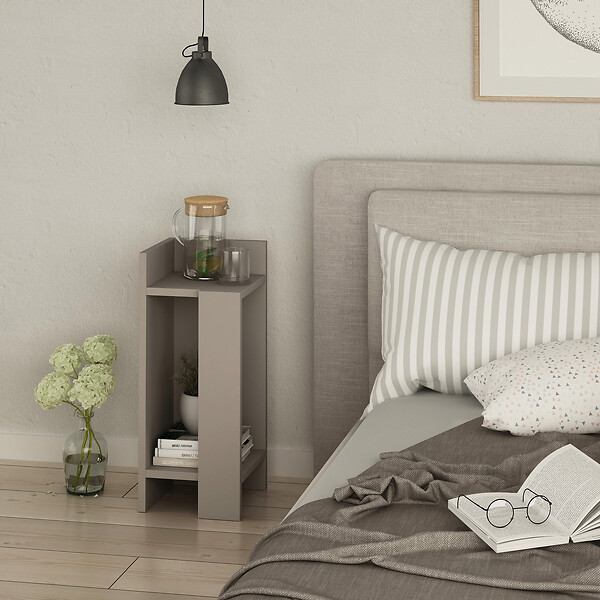 HABITAT ET JARDIN - Table de chevet en bois "Elos Left" - 25 x 27 x 60 cm - Moka clair - large