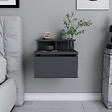 HABITAT ET JARDIN - Table de chevet murale en bois "Alice" - 40 x 32 x 35 cm - Gris anthracite - vignette