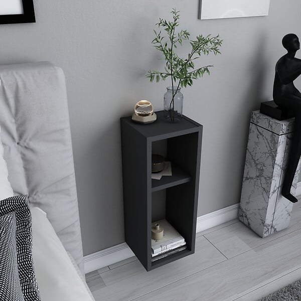 HABITAT ET JARDIN - Table de chevet en bois "Sault" - 23 x 22 x 60 cm - Gris anthracite - large