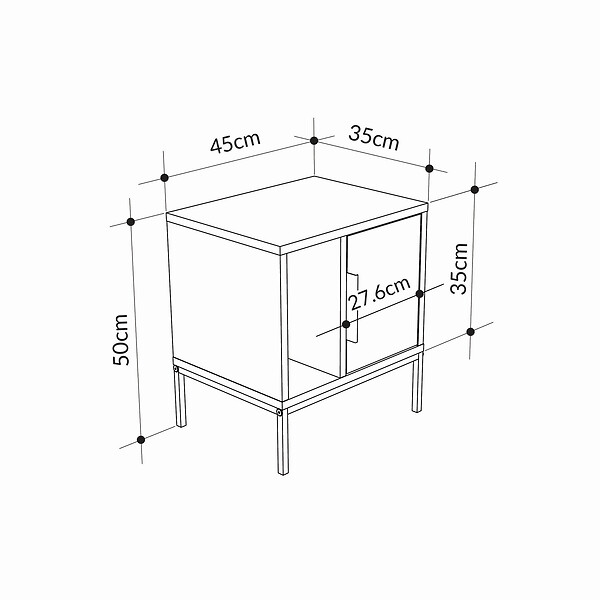 HABITAT ET JARDIN - Table de chevet en bois "Glynn" - 45 x 35 x 50 cm - Blanc - large