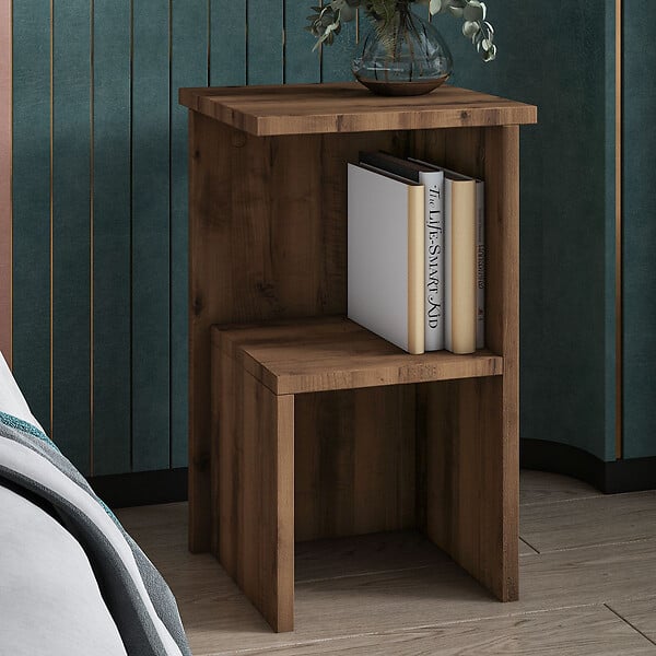 HABITAT ET JARDIN - Table de chevet en bois "Roisin" - 30 x 30 x 50 cm - Marron - large