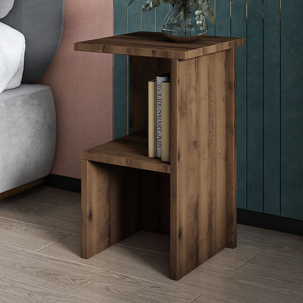 HABITAT ET JARDIN - Table de chevet en bois "Roisin" - 30 x 30 x 50 cm - Marron - large