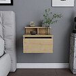 HABITAT ET JARDIN - Table de chevet murale en bois "Alice" - 40 x 32 x 35 cm - Beige - vignette
