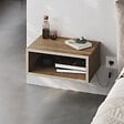 HABITAT ET JARDIN - Table de chevet avec éclairage LED en bois "Brik" - 45 x 30 x 18 cm - Marron - vignette