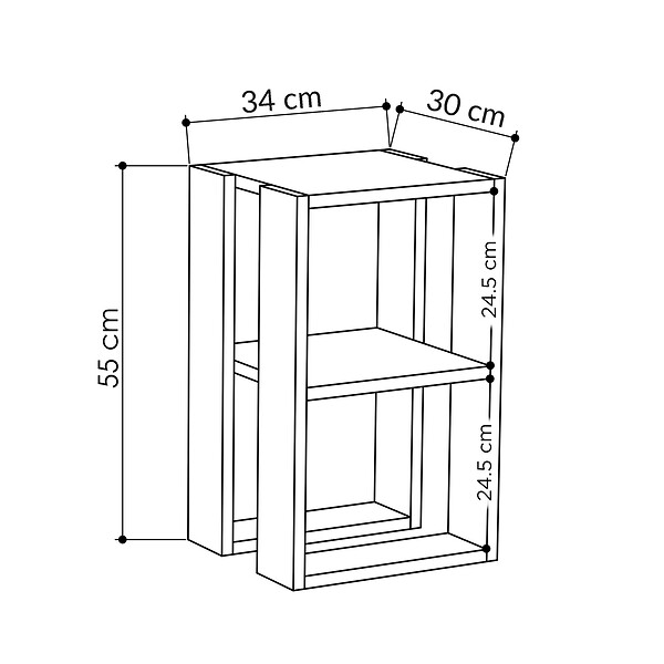 HABITAT ET JARDIN - Table de chevet en bois "Lonie" 30 x 30 x 55 cm - Blanc - large