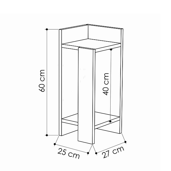 HABITAT ET JARDIN - Table de chevet en bois "Elos Left" - 25 x 27 x 60 cm - Beige - large