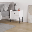 HABITAT ET JARDIN - Table de chevet en bois "Malta" - 45 x 35 x 52 cm - Blanc - vignette
