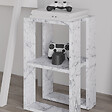 HABITAT ET JARDIN - Table de chevet en bois "Lonie" 30 x 30 x 55 cm - Marbre de Carrare - vignette